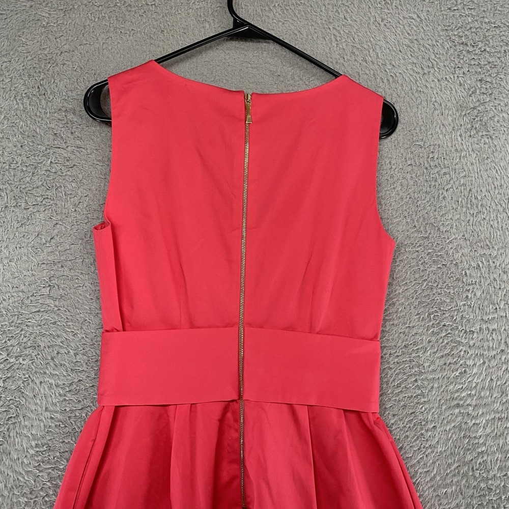kate spade Sleeveless Colorblock Fit-and-Flare Dress in Coral, White & Navy - Picture 8 of 12
